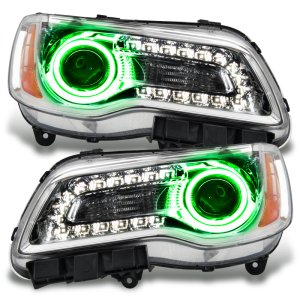 Chrysler 300 Headlight Assemblies - ORACLE Lighting - NON HID LED Halo, Chrome Housing - Green - `11-`14 Chrysler 300 Headlight Assemblies - ORACLE Lighting - NON HID LED Halo, Chrome Housing - Green - `11-`14